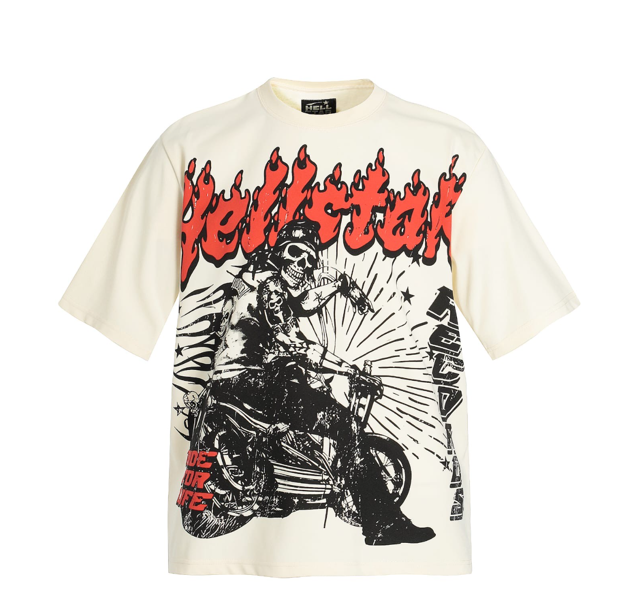 HellStar Beige Tee "Ride For Life"